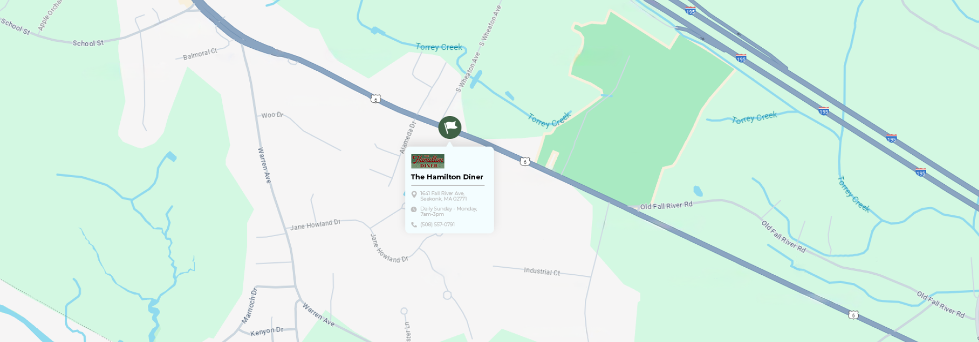 The Hamilton Diner Location Map
